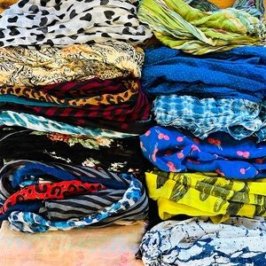 Lot of 12 Women’s Patterned Scarves
